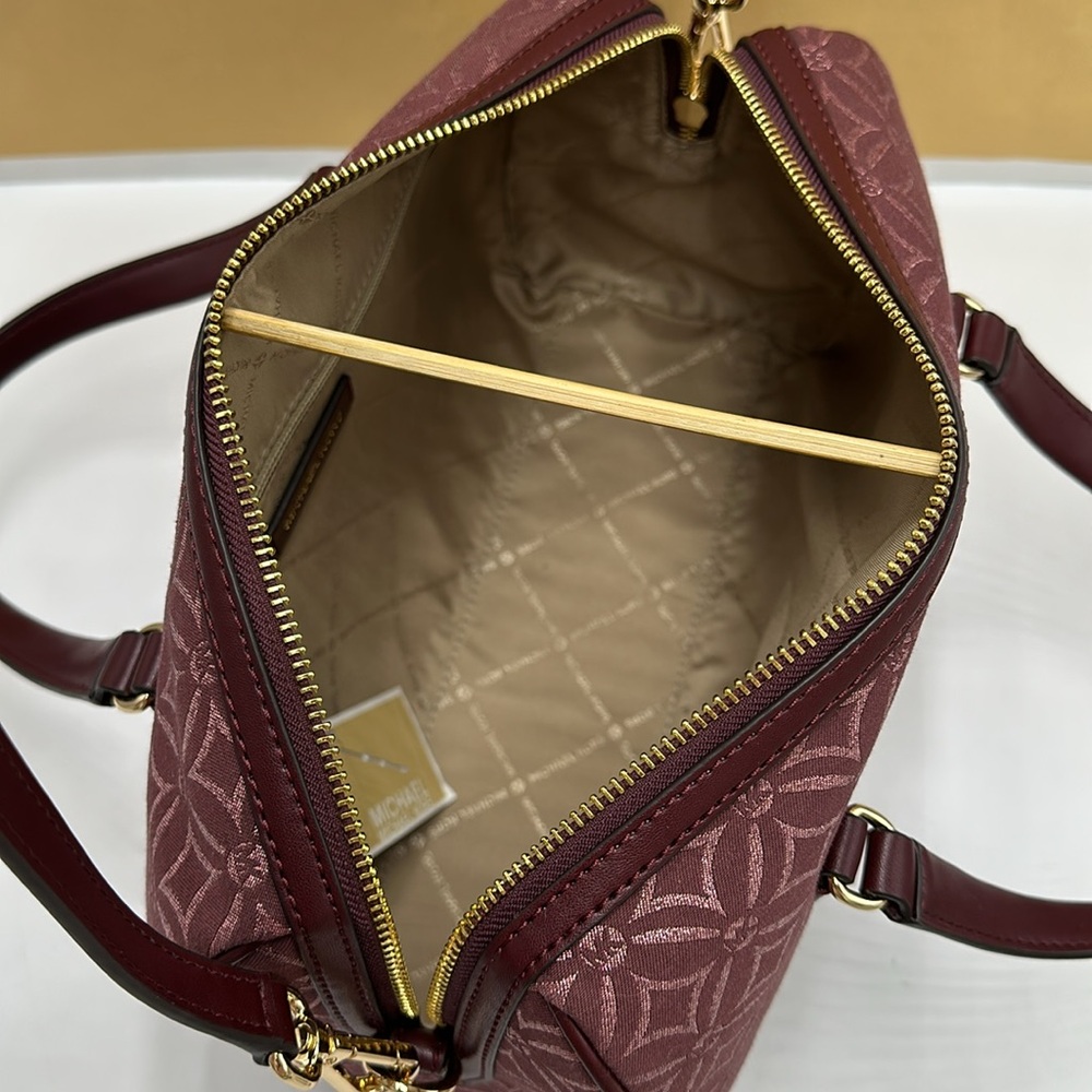 MICHAEL KORS JST TRAVEL MEDIUM DUFFLE SATCHEL SHOULDER CROSSBODY BAG MK OXBLOOD - Picture 13 of 16